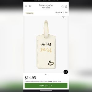 Kate Spade Miss to Mrs Luggage Tag (Wedding)